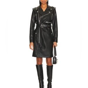 MOTHER THE LONG CHOPPER FAUX LEATHER DRESS SIZE SMALL NEW W TAGS  !
